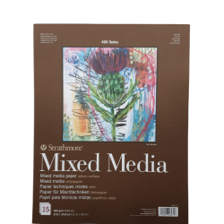 Strathmore A3 Pad Mixed Media (27.9X35.6 CM x 15 sheets) 300 g/m2 natural white paper color 400 Series Heavyweight (14*11 IN)